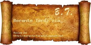 Berente Terézia névjegykártya