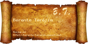 Berente Terézia névjegykártya